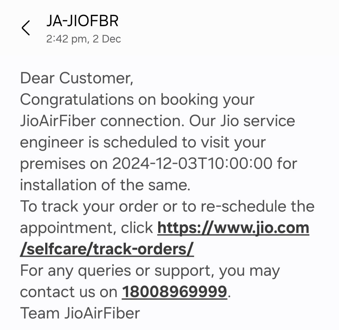 mroy80's tweet photo. @reliancejio @nvidia @JIOAIRFIBERIN is a total fraud &amp; running biggest #SCAM openly under this regime.They took full amount as booking fee and no one ever showed up nor picking up calls.They simply send SMS but no update for installation or refund.@TRAI @reliancejio @PMOIndia @jagograhakjago https://t.co/tN66Pe7VCw