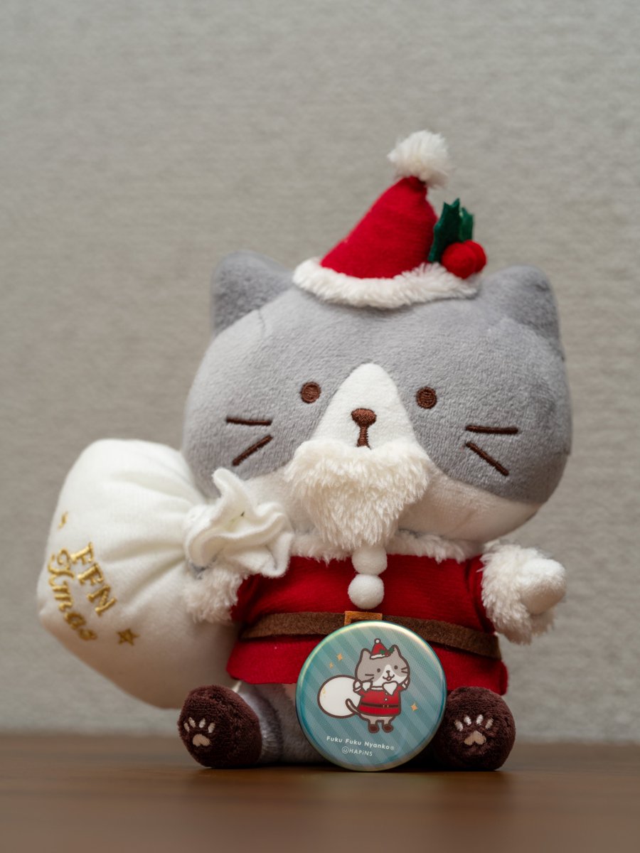 #HAPiNS さんの缶バッジプレンゼントが届きました。カワイイ(∗˃̶ ᵕ ˂̶∗)
クリスマスハッチくんのぬいぐるみと一緒に「はーいにゃんこ🐈」
#ふくふくにゃんこ