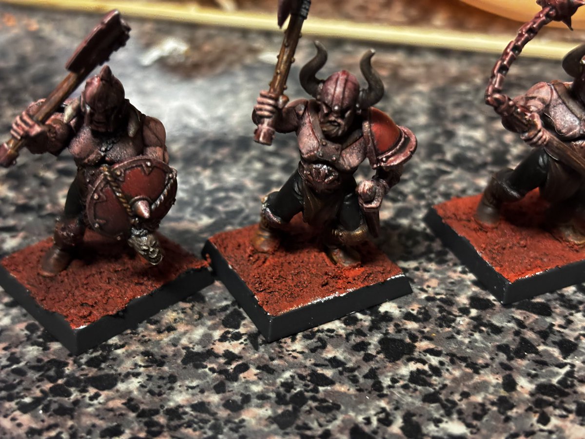 KerrickHobbys's tweet photo. Just a few from the group now with some touch ups.
#modelpainting #wip #paintingwarhammer #warhammer #warhammercommunity #warhammerfantasy #warhammertheoldworld #theninthage #warriorsofchaos #warriorsofthedarkgods #akinteractiveofficial #vallejocolors #thearmypainter https://t.co/b16X7ue2MJ