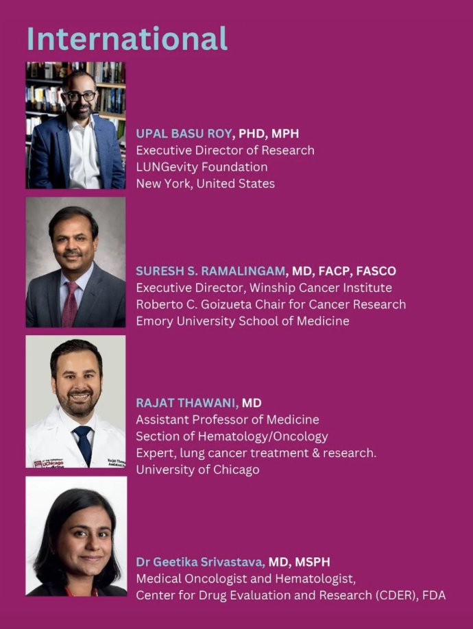 Rajat Thawani (@rajatthawani) on Twitter photo International Faculty: Upal Basu Roy from <a href="/LUNGevity/">LUNGevity Foundation</a>, <a href="/RamalingamMD/">Suresh S. Ramalingam, MD, FASCO</a> from <a href="/WinshipAtEmory/">Winship Cancer Institute of Emory University</a> and <a href="/GsrivastavaMD/">Geetika Srivastava MD MSPH</a> from the <a href="/US_FDA/">U.S. FDA</a> International Faculty: Upal Basu Roy from <a href="/LUNGevity/">LUNGevity Foundation</a>, <a href="/RamalingamMD/">Suresh S. Ramalingam, MD, FASCO</a> from <a href="/WinshipAtEmory/">Winship Cancer Institute of Emory University</a> and <a href="/GsrivastavaMD/">Geetika Srivastava MD MSPH</a> from the <a href="/US_FDA/">U.S. FDA</a>