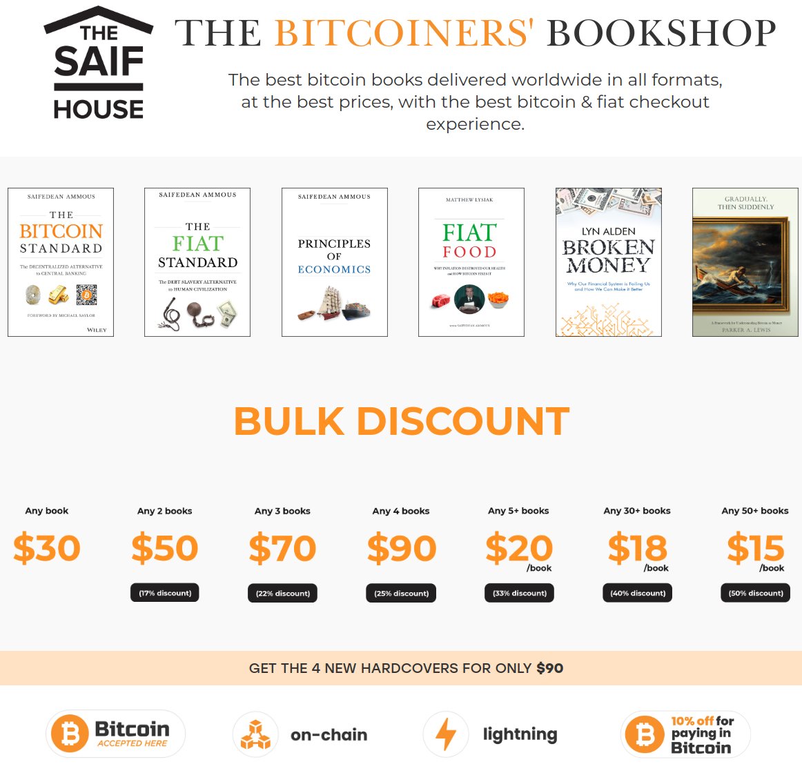 saifedean's tweet photo. This Christmas, give them the gift that'll save you from answering the same tiresome nocoiner questions every Christmas!

Get the best quality cloth hardcover Bitcoin books, with bulk discounts &amp; 10% off for paying in BTC!

RT to win a signed copy of one of my books! https://t.co/v7faoHXqjT