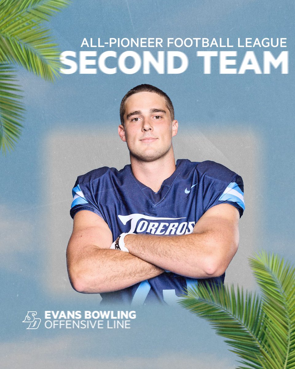 San Diego Football (@usdfootball) on Twitter photo Evans Bowling made sure the USD offensive line was represented on the All-<a href="/PFLNews/">Pioneer Football</a> Second Team 😤
#GoToreros Evans Bowling made sure the USD offensive line was represented on the All-<a href="/PFLNews/">Pioneer Football</a> Second Team 😤
#GoToreros