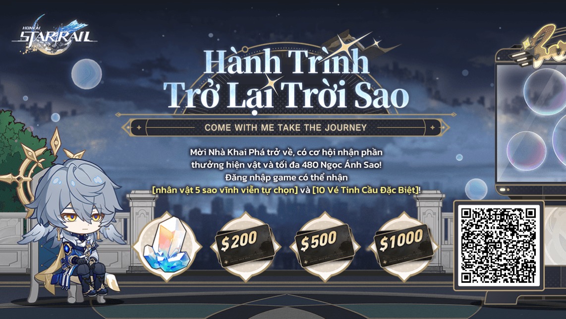 Mời Nhà Khai Phá Trở Về liên kết mã mời và đăng nhập game, nhận phần thưởng bất ngờ như Ngọc Ánh Sao, Thẻ Quà Tặng v.v.