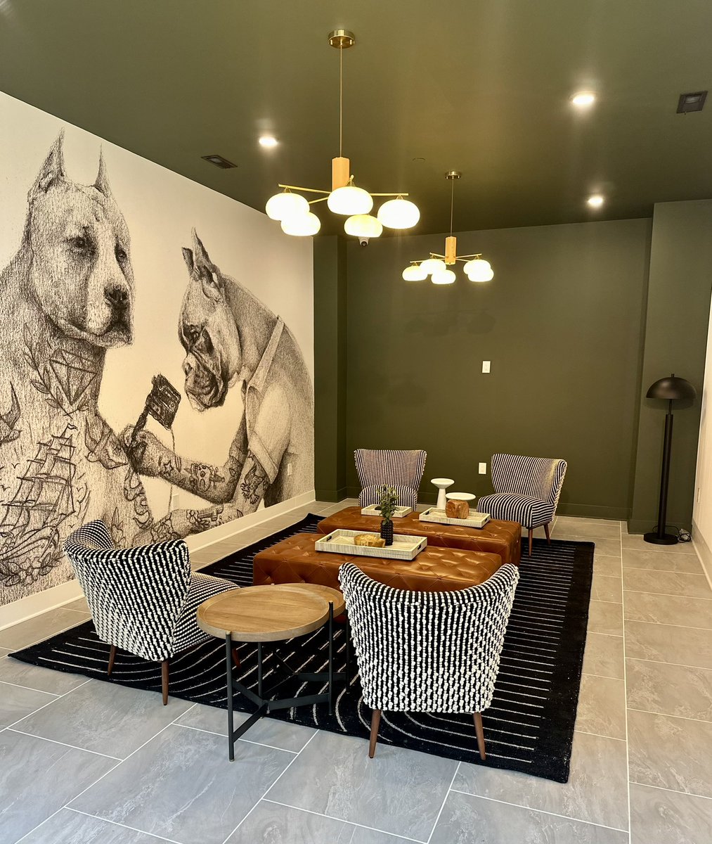 Finishing up our lounge at our newest property in Philadelphia, The Isaac.  Kensington neighborhood.