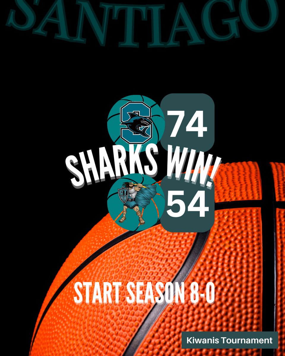 Sharks win

<a href="/Santiago_hoops/">Santiago Boys Basketball</a> 74
Grand Terrace 54

2028 Matt Bernal 16p, 2a, 1s
<a href="/EthanWadman/">Ethan Wadman</a> 15p, 7r, 7a
Evan Nayback 14p, 5a, 3r

Sharks open 2-0 in the Kiwanis Tournament and move to 8-0 on the season.