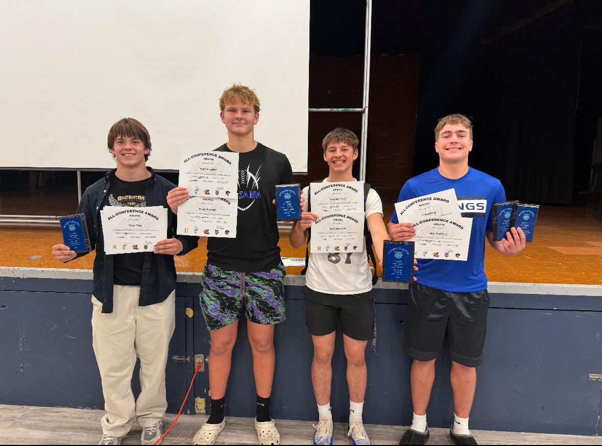 Blessed to have received First team all conference Tight End, and First team all conference Defensive End! @Kai_Hunt4 #Football #TightEnd #DefensiveEnd #4aSports