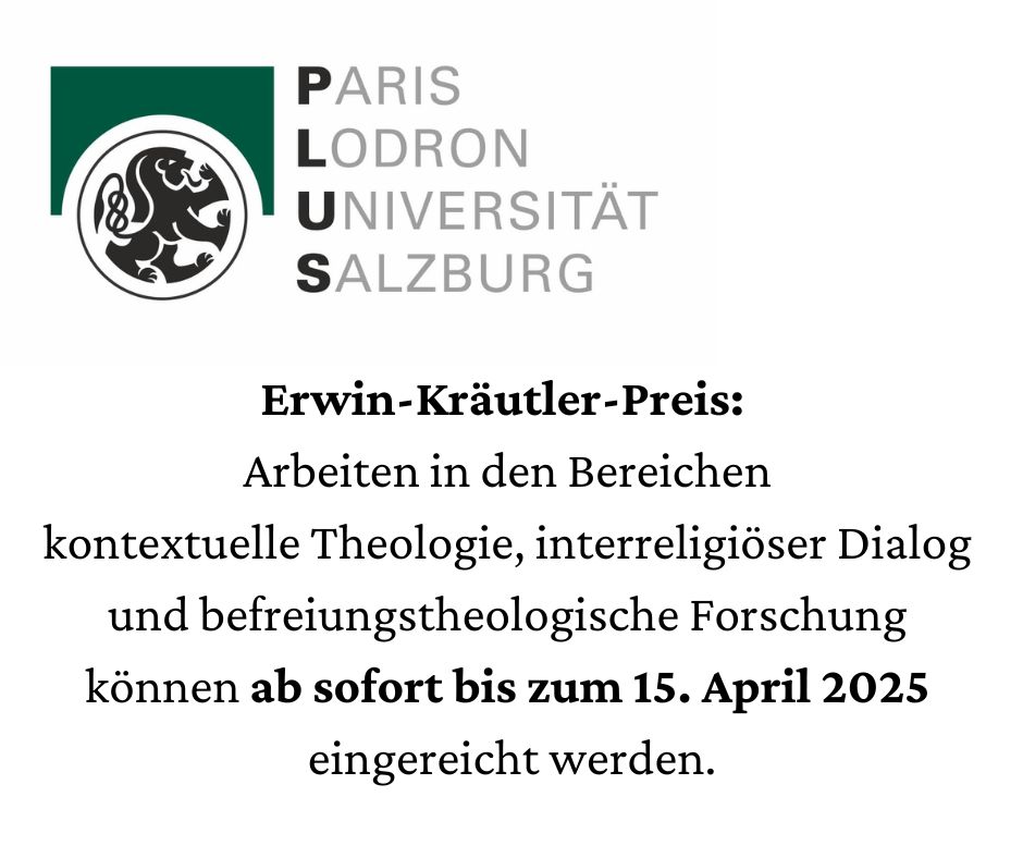 Wir gratulieren unserer wiss. Mitarbeiterin Dr. Catalina Cerda-Planas zu Ihrer Aufnahme in die Jury des Erwin-Kräutler-Preises!
bit.ly/EKpreis

#ErwinKräutlerPreis #JuryMitgliedschaft #kontextuelleTheologie #interreligiöserDialog