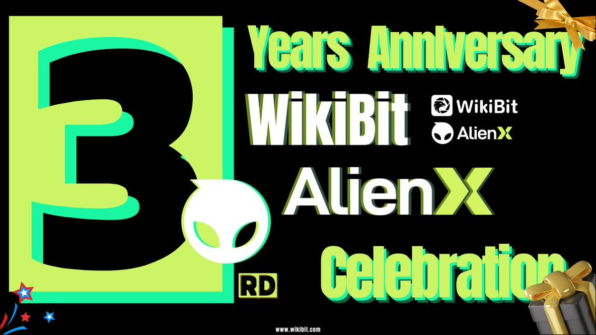 WikiBit Official (@wikibitofficial) on Twitter photo To celebrate WikiBit's 3rd anniversary, we're teaming up with <a href="/ALIENXchain/">ALIENX 👽⛓️</a> for #Giveaway!
🌟 Win: 20×10 USDT!
🗓 DEC 4th - DEC 9th
👉 To enter: rewards.taskon.xyz/quest/955811145 To celebrate WikiBit's 3rd anniversary, we're teaming up with <a href="/ALIENXchain/">ALIENX 👽⛓️</a> for #Giveaway!
🌟 Win: 20×10 USDT!
🗓 DEC 4th - DEC 9th
👉 To enter: rewards.taskon.xyz/quest/955811145