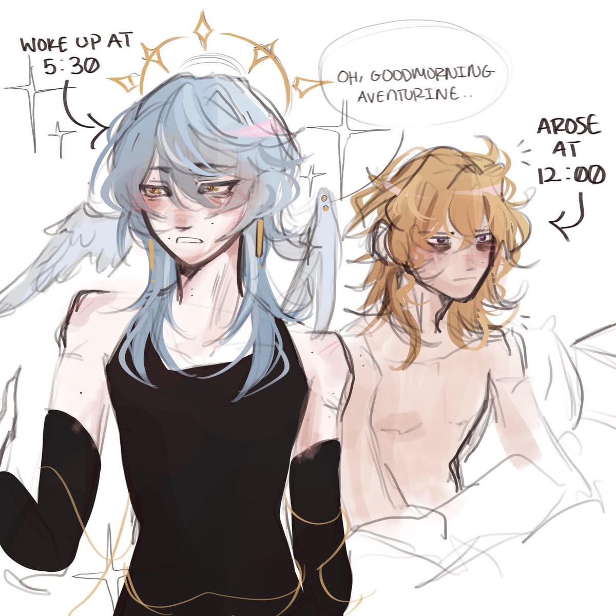 akimirarin's tweet image. #sunturine college roommates at doodle because I said so #SundayHSR