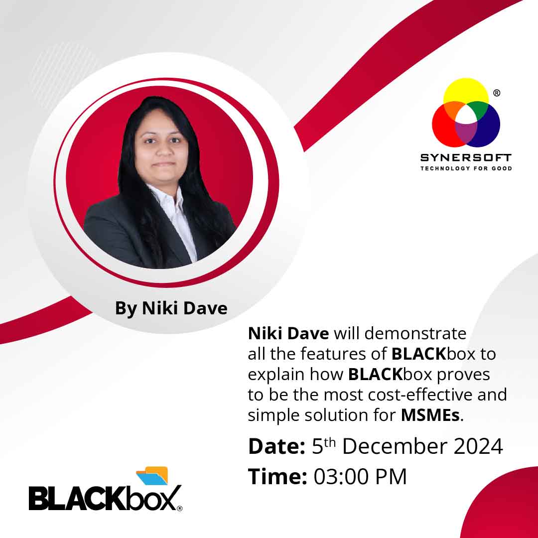 SynersoftTech's tweet image. 📢 Join the BLACKbox Demo Show on 5th December 2024 at 3 PM with Niki Dave, Technical Trainer at Synersoft. Discover how BLACKbox solves data security, IT policy, and cost challenges for MSMEs.

Register: synersoft.in/webinars/5thNo…

#BLACKbox #Webinar #MSMESolutions #DataSecurity