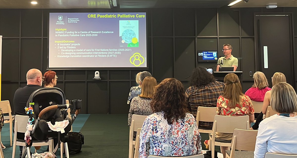 EOL Essentials (@eolessentials) on Twitter photo Centre of Research Excellence in #Paediatric #PalliativeCare 2025-2030 inc two <a href="/Flinders/">Flinders University</a> led incubator projects:
Developing a model of care for First Nations families (‘25-27)
Co-designing communication interventions (‘27-30) <a href="/StuartEkberg/">Stuart Ekberg</a> <a href="/RePaDD1/">RePaDD</a> EOY presentations Centre of Research Excellence in #Paediatric #PalliativeCare 2025-2030 inc two <a href="/Flinders/">Flinders University</a> led incubator projects:
Developing a model of care for First Nations families (‘25-27)
Co-designing communication interventions (‘27-30) <a href="/StuartEkberg/">Stuart Ekberg</a> <a href="/RePaDD1/">RePaDD</a> EOY presentations