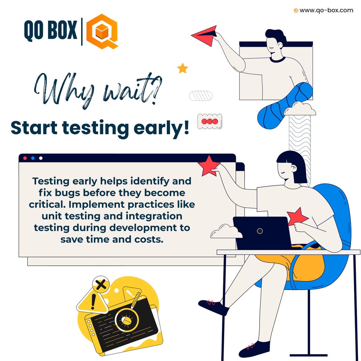 QoBox's tweet image. Catch bugs early to save time and deliver better software. Start testing from day one! 📷
#EarlyTesting #QualityAssurance #SoftwareQA #QOBOX