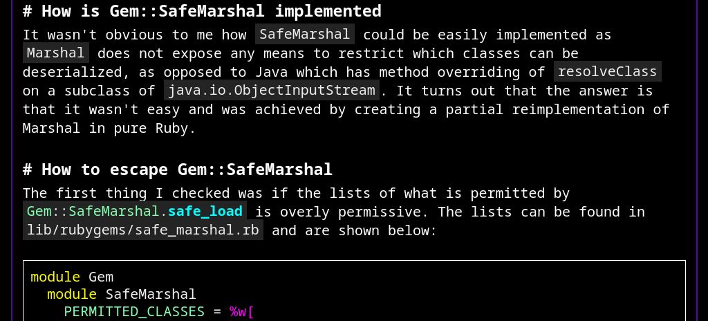 lukejahnke's tweet image. 🧵My latest blog post is live 🔥 Read it to learn what SafeMarshal is and *two* very different ways to escape and get RCE!
nastystereo.com/security/ruby-…