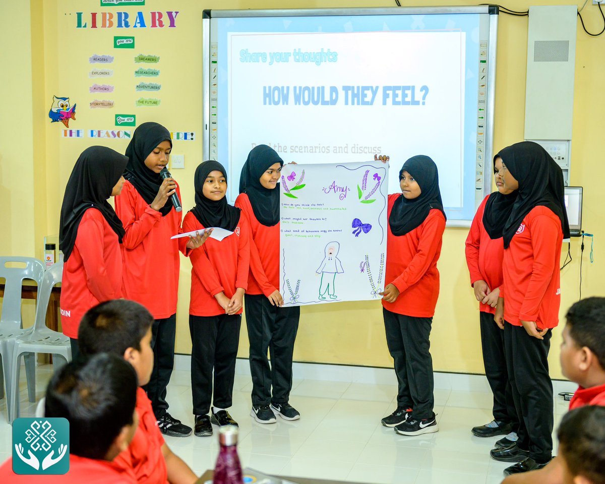 KRHmv's tweet photo. Psychological Associates, Ms. Sana Abdul Rahman, and Ms. Aroosha Abdul Rasheed, along with Counsellor Ms. Rahma Adam facilitated an interactive Bullying Awareness Session for the Grade 5 students of Jalaluddin School.

@MoHmv 
@governmentmv 
@presidencymv https://t.co/RX7oZlRGWq