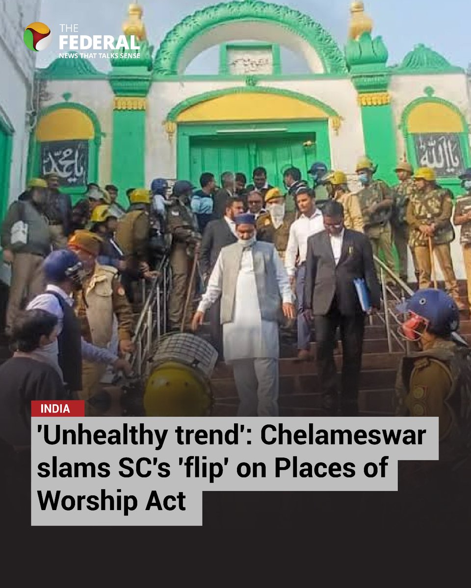 TheFederal_News's tweet photo. In a change of stance, the #SupremeCourt noted that determining the religious nature of a worship site was not prohibited by the Places of Worship Act, during a hearing on the #Gyanvyapi mosque dispute in #Varanasi, writes @ranjitbhushaned.
Read here: https://t.co/CFNnIR5B55 https://t.co/W1vA4j3m2M