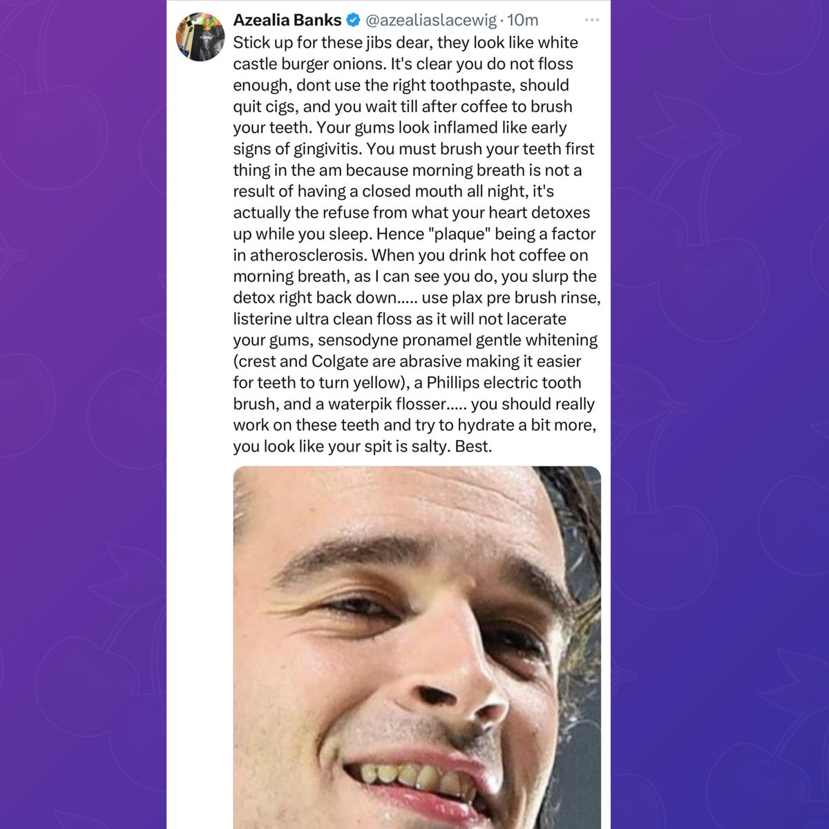 PopBase's tweet photo. Azealia Banks responds to Matty Healy’s apology. https://t.co/wySlQXf7d0