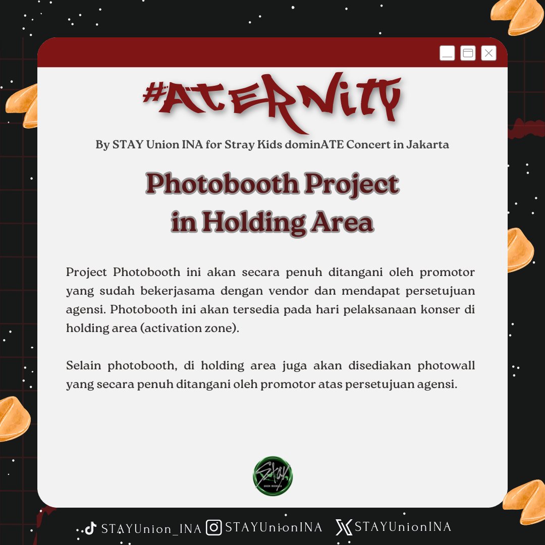 STAYUnionINA's tweet photo. Penjelasan detail terkait Handbanner Project, VCR Project, dan Photobooth in Holding Area. https://t.co/p6owtO986V