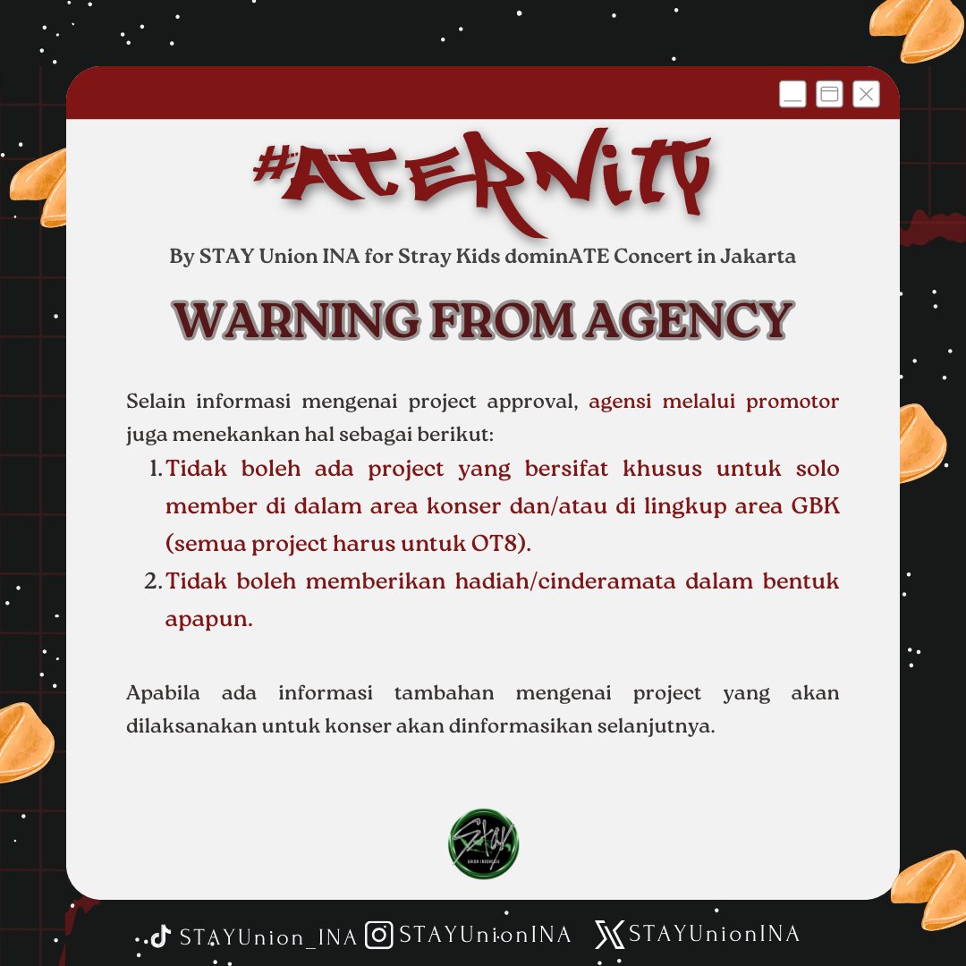 STAYUnionINA's tweet photo. Informasi tambahan dari agensi &amp; promotor mengenai aturan project serta update #ATErnity https://t.co/fNDDQsMlPn