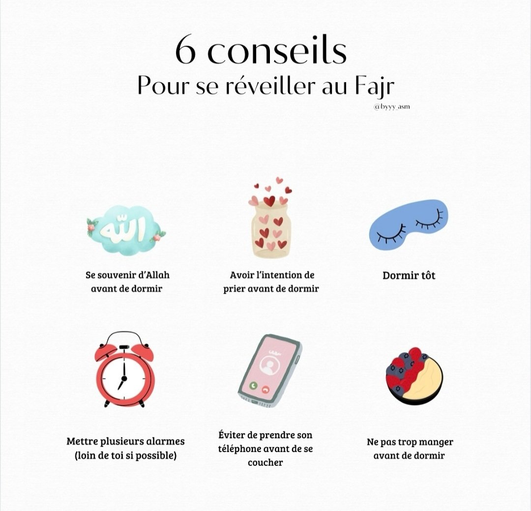 moussa_tawhid's tweet photo. 6 conseils pour se réveiller au Fajr ! https://t.co/tq2WkHKrMY