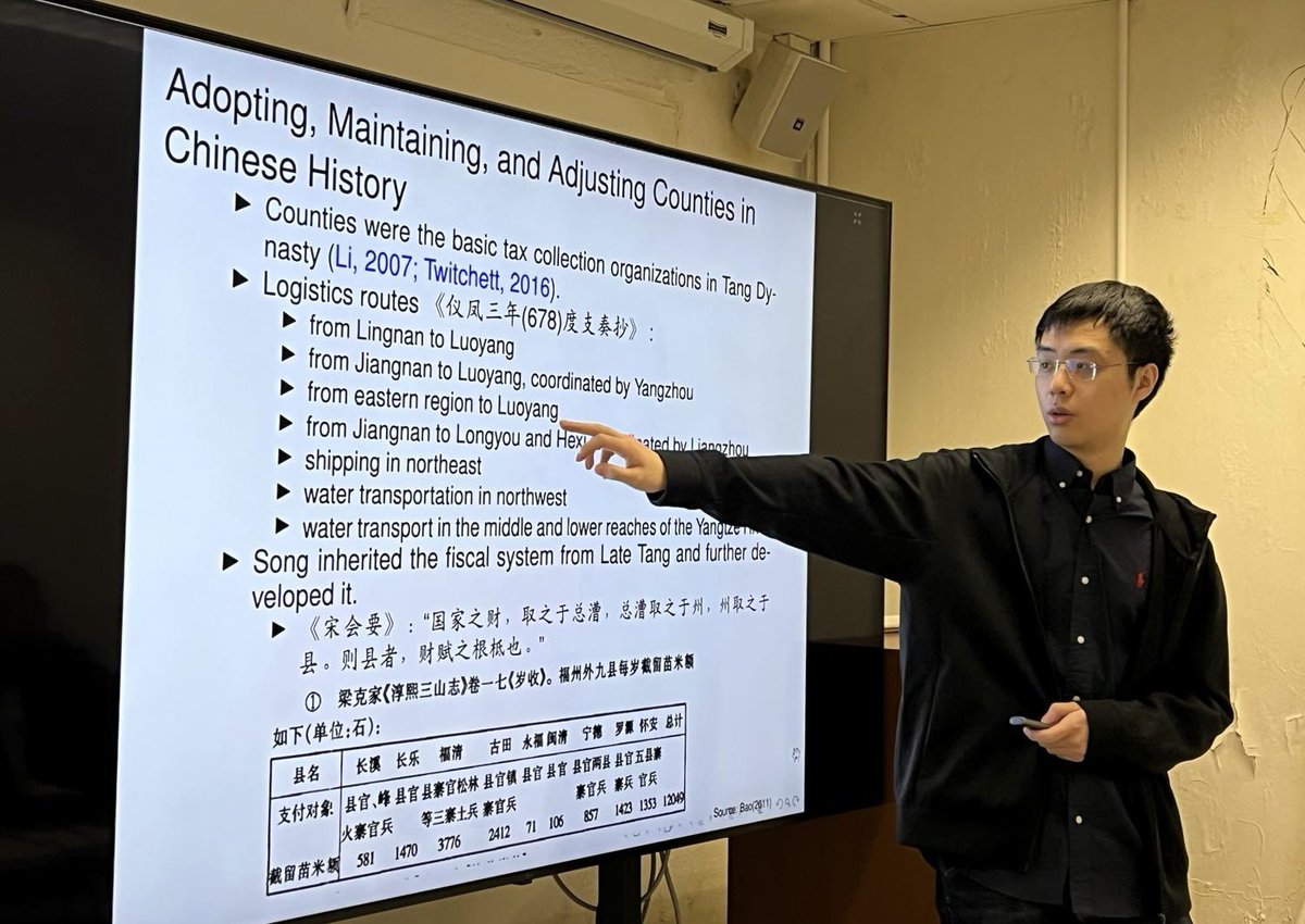 QuantHistoryHKU's tweet image. 🌟 QH Lunchtime Workshop 
Our PhD candidate, Yuchen Wei, is presenting his joint work with #ZhiwuChen and fellow PhD candidate, Senhao Hu. The presentation is titled “War, Unification, and the Rise of Chinese Cities.” A discussion will follow. 

#PhD #ResearchPresentation…