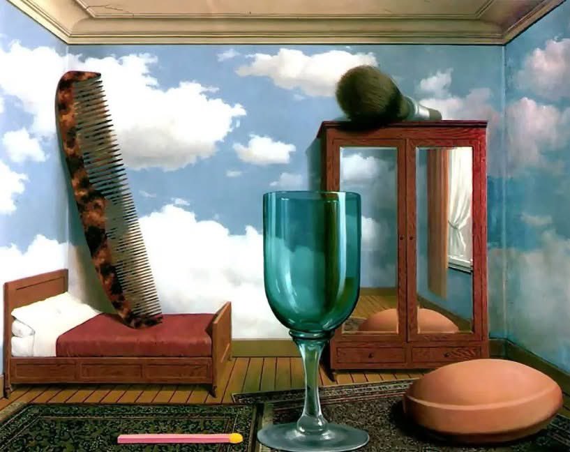 Aureliusstudios's tweet photo. 🎨 Dive into the surreal reality of René Magritte's masterpiece, "Personal Values" (1952). This work captivates viewers with its striking synthesis of everyday objects scaled to overwhelming proportions, set within a room that both confines and extends space in impossible ways.

Magritte, a maestro of Surrealism, challenges our perceptions of reality with "Personal Values". The canvas features starkly exaggerated items—a colossal comb, an oversized glass, and a gigantic matchstick—that provoke thought about the personal significance versus the conventional use of objects. The painting embodies Magritte's artistic vision that unveils the mystery hidden in the mundane, transforming ordinary objects into subjects that invite deeper reflections on identity and existence.

However, Magritte's career wasn't devoid of controversies. His affinity for combining the familiar with the uncanny often unsettled viewers and critics alike but also entrenched his position as a transformative force in modern art.

All art enthusiasts are encouraged to explore the conundrum that Magritte presents, prompting us to question what we consider 'personal values' in our own lives through his surreal lens.

#RenéMagritte #Surrealism #PersonalValues #ArtHistory #ModernArt #1950sArt #VisualArt #ArtGallery #SurrealistArt #ArtisticVision #ArtCollector #Magritte #BelgianArt #ArtLovers #PhilosophyInArt #ArtEducation #ArtExhibition #ContemporaryArt #ArtWorld #Masterpiece #CulturalHeritage #FineArts #ArtDaily #Painting #ArtistsOnInstagram #ArtInspiration #CreativeArt #ArtCriticism #UniqueArt