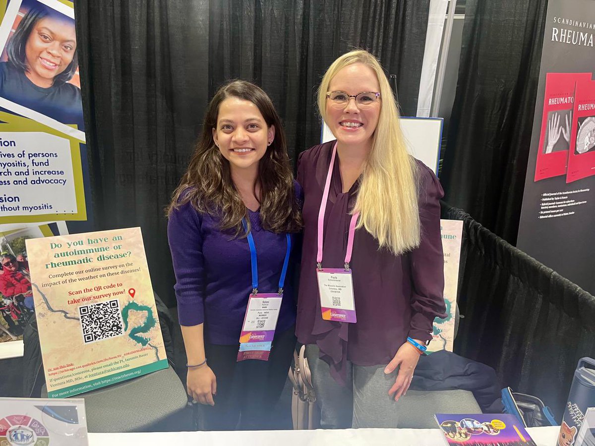 Crossing borders to make a difference!Thrilled to have met Paula from The Myositis Association (USA) at ACR 2024 Convergence. 🤝 Here’s to a shared vision and continued efforts to improve lives and bring hope to the global myositis community. 
#ACR2024 #MyositisAwareness