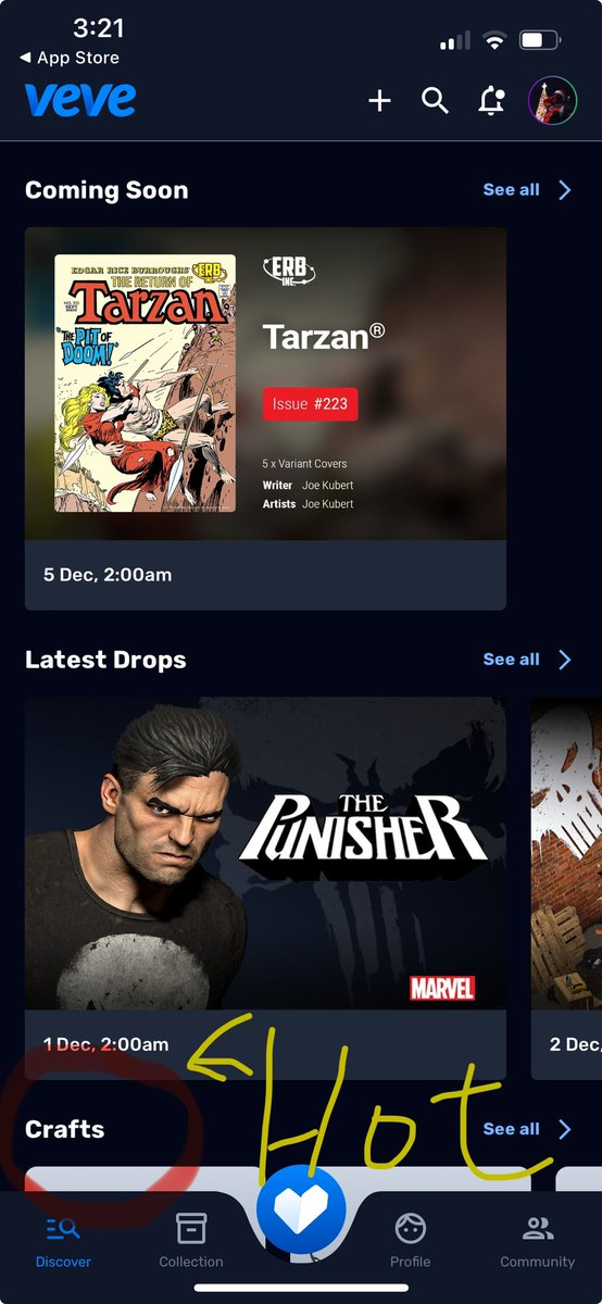 JL (@aokijimel) on Twitter photo Good job to the entire <a href="/veve_official/">VeVe | Digital Collectibles</a> team👍
One quick feedback, pls consider to replace “craft” with “Hot pick” to introduce top trading items in the marketplace on Home Screen. I understand that you wanna show the store front but it’s good to let new users know they can trade Good job to the entire <a href="/veve_official/">VeVe | Digital Collectibles</a> team👍
One quick feedback, pls consider to replace “craft” with “Hot pick” to introduce top trading items in the marketplace on Home Screen. I understand that you wanna show the store front but it’s good to let new users know they can trade