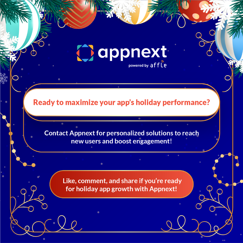 appnext_updates's tweet photo. 🎄 Holiday Marketing Hacks for Apps! 🎄

Ready to drive downloads and boost engagement this Holiday season?

Swipe through our proven strategies to transform your app, delight your users, and maximize conversions.
👉 Let’s make this holiday season your app’s most successful yet!