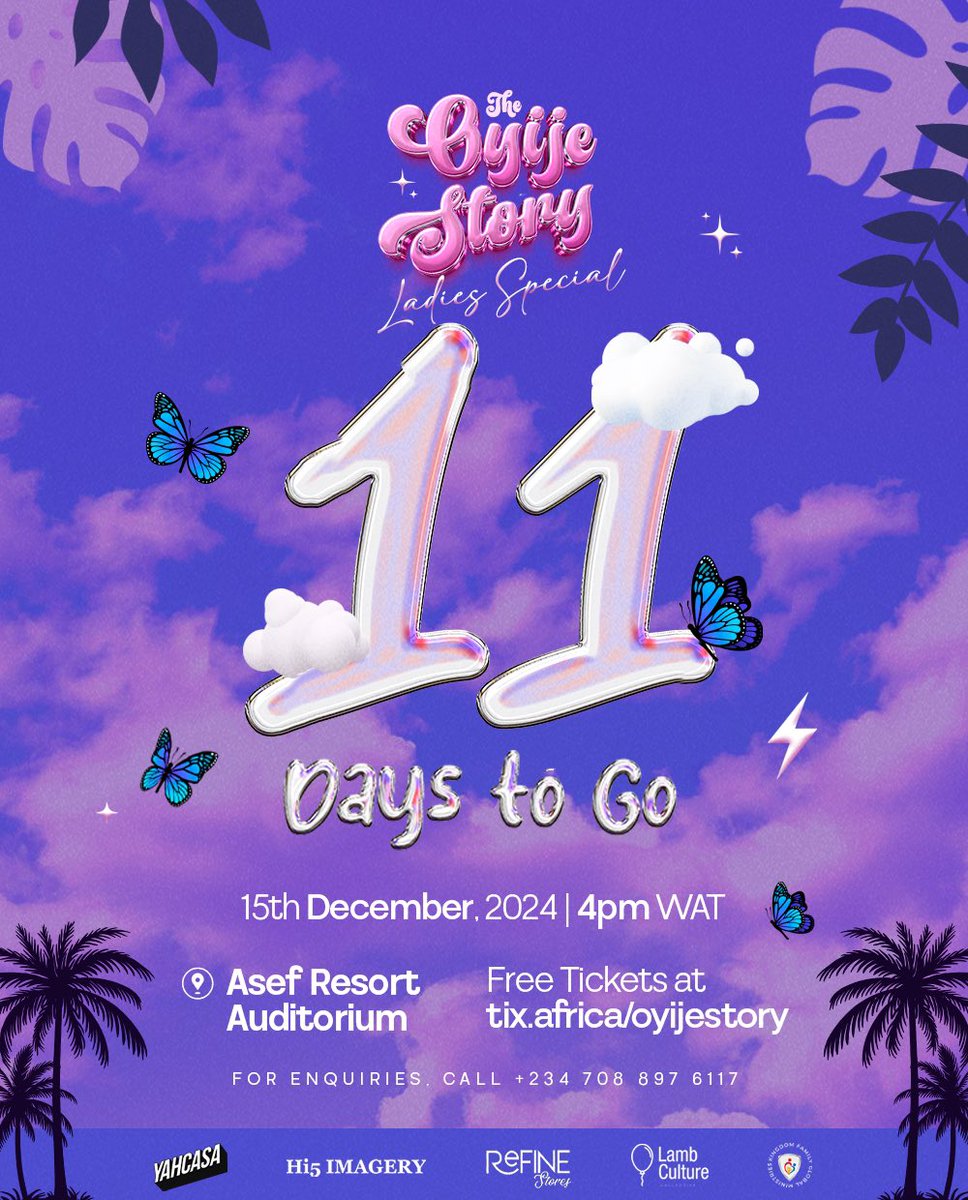 Oyije_'s tweet photo. Yo! Itβs 11 days to go π₯Ήπ₯Ήπ₯Ή
Have you registered yet Queen?!
Hit the link to register ππΌ
https://t.co/JlXc1osPWz
#oyije #theoyijestory #lambculture #jesusgirls #afrogospel #explorepage #fyp #girlie https://t.co/Y4TbWde92I