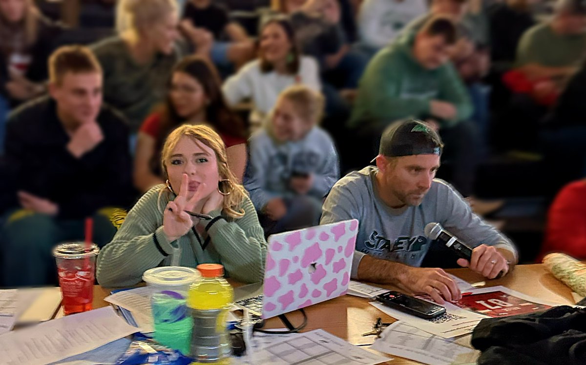 My daughter and my brother doing a FAB job running the Staley dual tonight!  💚🖤💚 <a href="/StaleyWrestling/">Staley Wrestling</a> <a href="/InsuredByDL/">gleasoninsurance</a> <a href="/Holly__swiss/">Holly</a> <a href="/NKCSchools/">NKC Schools</a>