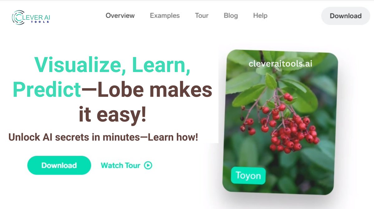 cleveraitool's tweet image. Forget coding headaches! Lobe makes machine learning as simple as drag-and-drop. Click to explore this game-changing tool!
cleveraitools.ai/category/ai-co…
#LearnMachineLearning