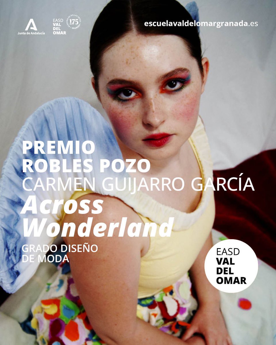 Fundación Robles Pozo (@roblespozo_f) on Twitter photo PREMIO ROBLES POZO a la alumna de la Escuela de Arte y Superior de Diseño José Val del Omar de Granada CARMEN GUIJARRO GARCÍA de GRADO EN DISEÑO DE MODA por el proyecto “Across Wonderland” en la categoría Enseñanzas Artísticas Superiores de Diseño <a href="/EASDValDelOmar/">EASD Val del Omar de Granada</a> <a href="/EducaAnd/">Consejería Desarrollo Educativo y FP</a> PREMIO ROBLES POZO a la alumna de la Escuela de Arte y Superior de Diseño José Val del Omar de Granada CARMEN GUIJARRO GARCÍA de GRADO EN DISEÑO DE MODA por el proyecto “Across Wonderland” en la categoría Enseñanzas Artísticas Superiores de Diseño <a href="/EASDValDelOmar/">EASD Val del Omar de Granada</a> <a href="/EducaAnd/">Consejería Desarrollo Educativo y FP</a>