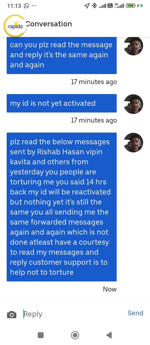 jknagdev's tweet photo. @UberIN_Support again the same no replies and still not activated your customer support is just doing the copy paste work nothing else kindly solve it it's a pure harrasment @TGPWU see this https://t.co/e02QJpuypx