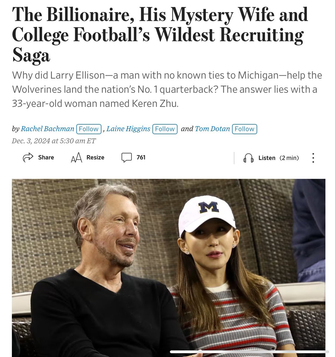 甲骨文创始人埃里森的华人老婆Keren Zhu登上热搜，上一个中西合璧的是coinbase大佬，究竟是华裔女孩太有魅力，还是什么什么呢？？？？