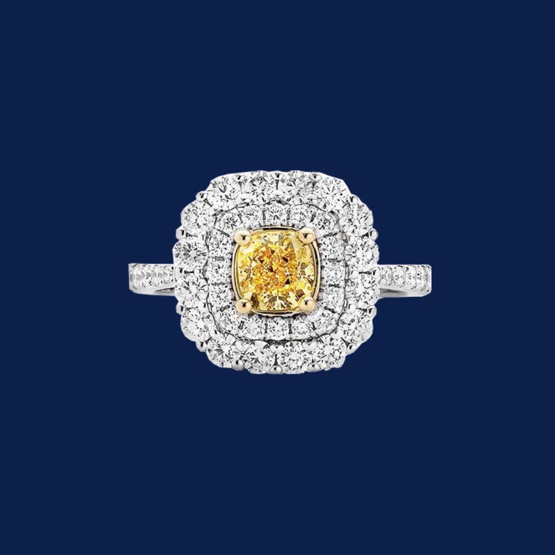 DracakisJewel's tweet photo. This stunning Cushion Cut Yellow Diamond Halo Engagement Ring is a dazzling display of elegance. 

#christmas #sale #jewelry #fashion #diamond #ring #engagement #dazzling #jewel #jeweller #Dracakis https://t.co/B9sahAv8dc