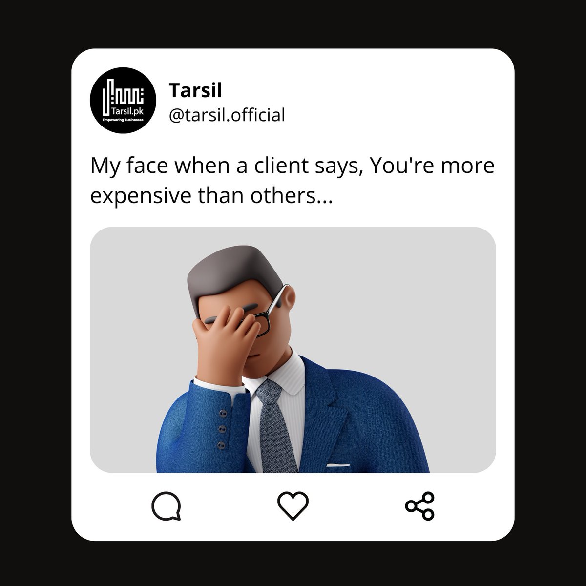 TarsilOfficial's tweet image. When they compare premium quality with basic solutions... 🙃
Remember, great things come at a price! 🚀
#ChooseWisely #Tarsil #PremiumSolutions #BusinessGrowth #ValueOverCost #EntrepreneurLife #QualityMatters #BusinessManagement