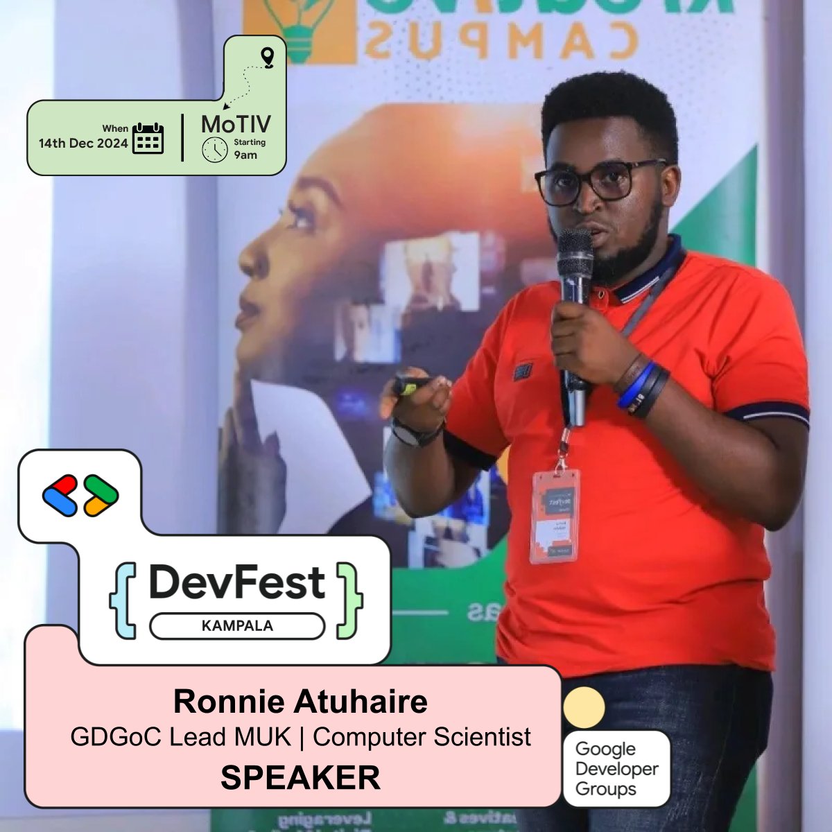 GDGCloudKampala's tweet photo. ๐โจ Another tech wizard joins the lineup!
@AfroBoyUg , a visionary Computer Scientist, will be sharing game-changing insights at #DevFestKampala2024.
Donโt miss it !
Register to catch him live https://t.co/aW0w2HCbf3 https://t.co/ShL9cIIhXU