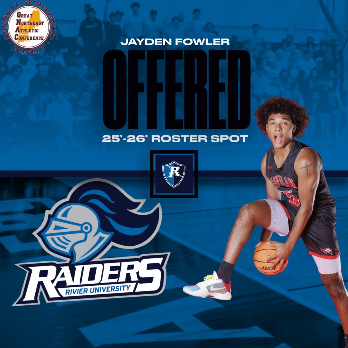 Jayden Fowler (@jaydenfowler04) on Twitter photo I am truly blessed to announce that I have received my first offer from <a href="/Rivier_MBB/">Rivier Men’s Basketball</a>. I want to thank God for this opportunity and the coaching staff for believing in my talents. I am truly blessed to announce that I have received my first offer from <a href="/Rivier_MBB/">Rivier Men’s Basketball</a>. I want to thank God for this opportunity and the coaching staff for believing in my talents.