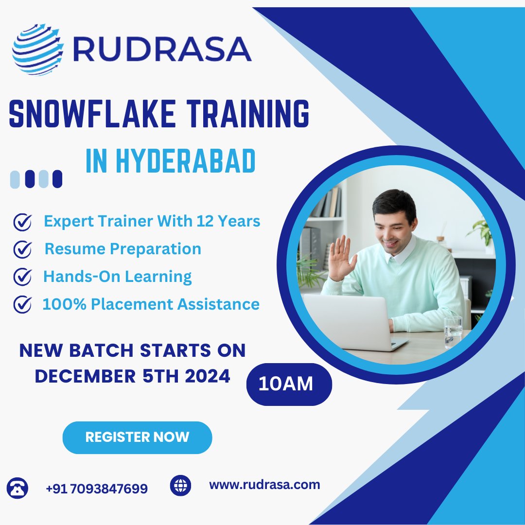 RudrasaDev's tweet photo. @rudrasa_Dev Snowflake_Demo
When: december 5TH , 2024 10:00 AM Hyderabad
for more information, contact us:
+91 7093847699/ +91 784 226 6111 /
visit us: https://t.co/YyACwrYIfz
#snowflakedemo #snowflaketraining #snowflakecourse #snowflakeinstitutes #snowflakecourseinhyderabad https://t.co/7NWXquOExw