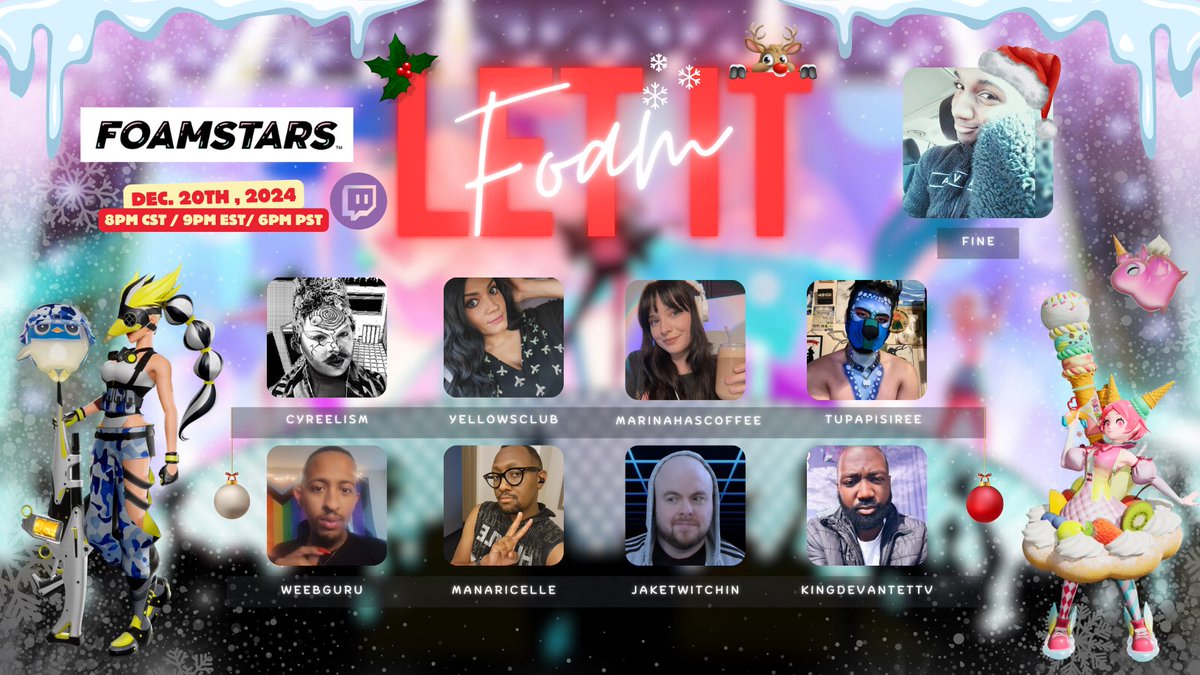 🫧 SUPER excited to announce that I’ll be hosting a private lobby with some icons to play <a href="/foamstarsgame/">FOAMSTARS</a> ! This is a beginner friendly lobby and there will be TONS of hilarious moments wreaking chaos all over Bath Vegas! See y’all, Dec. 20th ! #FOAMSTARS