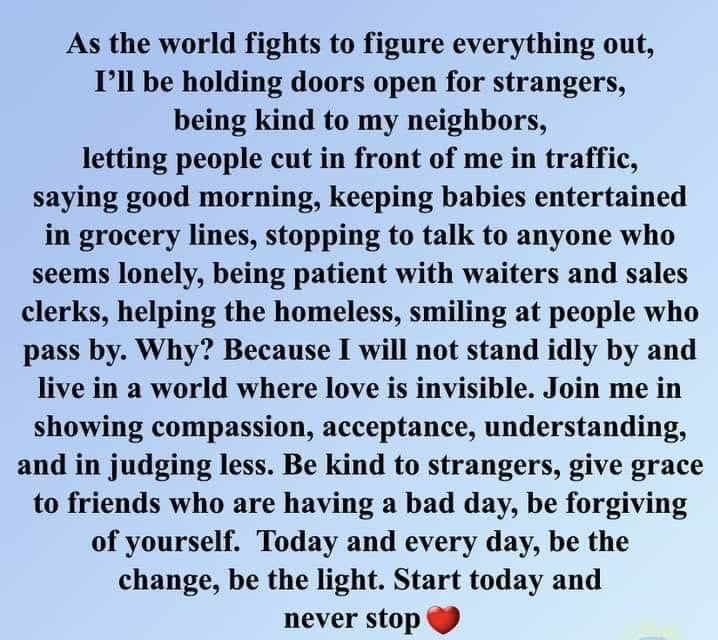 Paul K. Shepich (@cvillesupe) on Twitter photo A friend shared this w/me recently. It is an important reminder at any time but, especially now. Timing couldn't be better. #Kindness #Positivity #LeadingbyExample A friend shared this w/me recently. It is an important reminder at any time but, especially now. Timing couldn't be better. #Kindness #Positivity #LeadingbyExample
