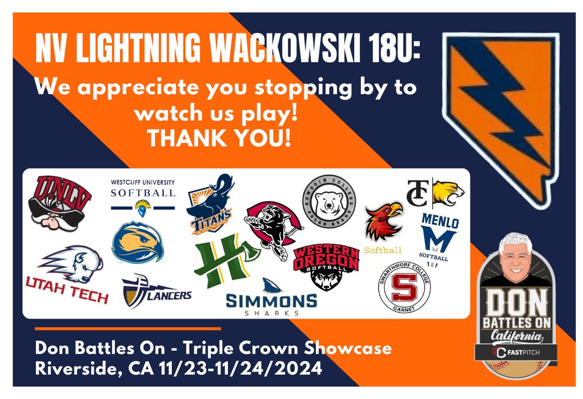 Thank you so much Coach <a href="/Shaina_C8/">Shaina Cervantes</a> for supporting our girls inside &amp; outside the dugout!

We want to thank all the coaches that came out to watch us at Don Battles On! <a href="/UNLVSoftball/">UNLV Softball</a> <a href="/UtahTech_SB/">Utah Tech Softball</a> <a href="/CBUSoftball/">California Baptist Softball</a> <a href="/Fullerton_SB/">Titans Softball</a> <a href="/ACUSoftball1/">Arizona Christian University Softball</a> <a href="/Humboldt_SB/">Cal Poly Humboldt Softball</a> <a href="/WOUSoftball/">WOUSoftball</a> <a href="/FLCSoftball/">FLC Softball</a> …