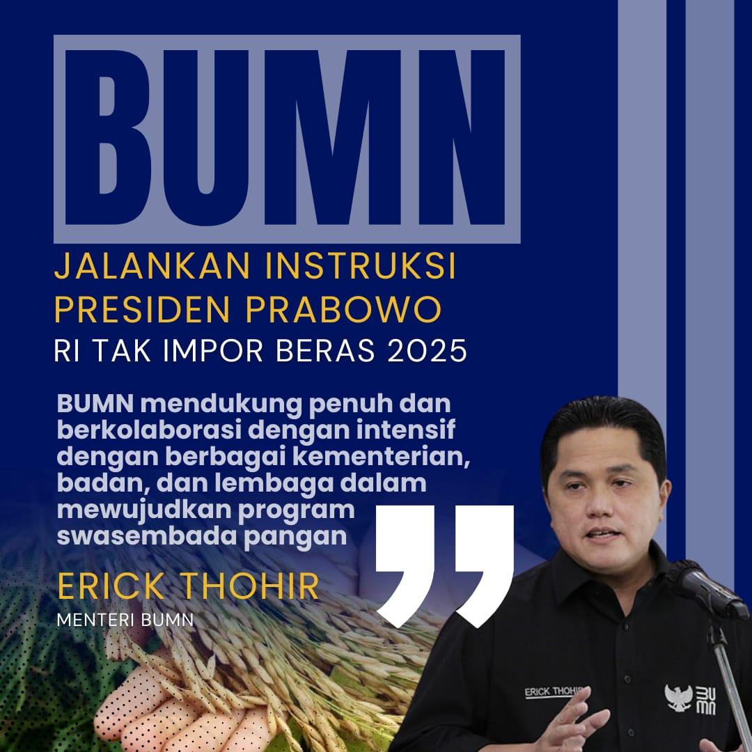 faktaberitaid's tweet photo. Presiden Prabowo apresiasi Erick Thohir atas komitmen BUMN dalam memperkuat ketahanan pangan.

#pengan #prabowo #kementerianbumn #bumn #erickthohir #tepatsolutifbangsa https://t.co/e5NUSbps5R