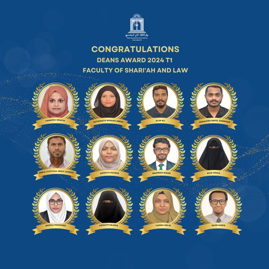 MNUedu's tweet photo. A profound testament to unwavering commitment and hard work!
🎊 Heartfelt congratulations to the distinguished students of the Faculty of Shari’ah and Law  for achieving the prestigious Dean’s Award. https://t.co/FPQZU3Nxrg