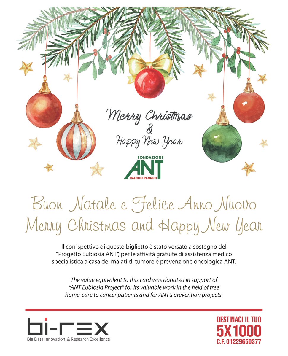 Anche quest'anno per le feste abbiamo deciso di supportare <a href="/Fondazione_ANT/">Fondazione ANT Franco Pannuti - ETS</a>!

Siamo orgogliosi di sostenere una causa così importante, che fa la differenza nella vita di tante persone. Un piccolo gesto che speriamo possa contribuire a regalare serenità a chi ne ha bisogno.