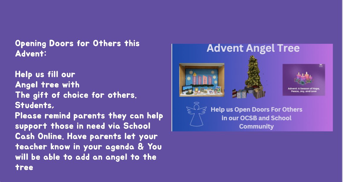 MPaulBaxterOCSB's tweet image. We light the Advent Candle of Hope. Our community is “opening doors 🚪” this Advent with our Angel Tree Project . As we focus on Charity, we give the gift of hope &amp;amp; choice to @OttCatholicSB families.  #ocsbAdvent #ocsbFaith #ocsbHope #ocsbBeCommunity