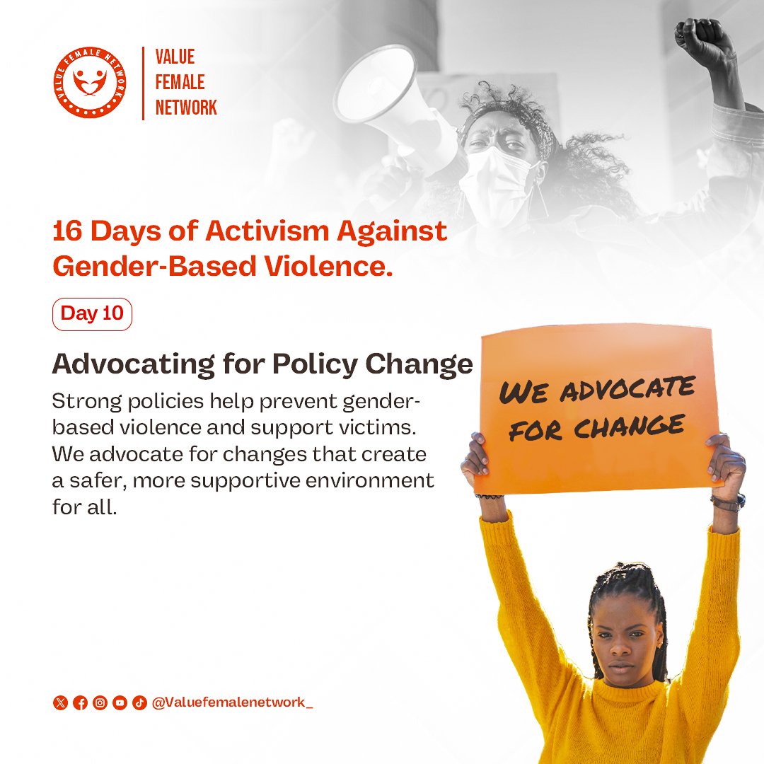 Day 10: Advocating for Change
Change starts with us. By working together, we can end gender-based violence and create a world where everyone is treated with respect and fairness. Let’s speak up and take action for a better future.
#AdvocatingForChange #16DaysOfActivism #EndGBV