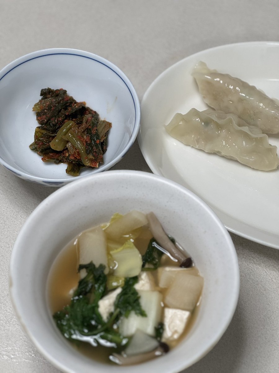 아침 : 후무스 계란 단호박 샐러드 두유
점심 : 가지낫또덮밥 파프리카
저녁 : 두부야채스프 만두 갓김치

기분이 울적한 오늘 
오랜만에 안먹던 만두를 
소심하게 저녁에 먹어봅니다