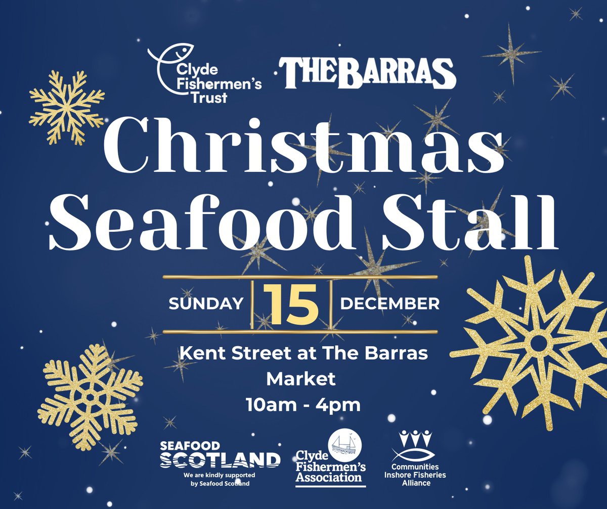 Clyde Fishermen's Trust (@cft_scot) on Twitter photo π Join us Sunday 15th Dec at the <a href="/BarrasGlasgow/">Barras Market Glasgow</a> ! We're bringing locally-sourced west coast Scottish fish, pΓ’tΓ©s & shellfish to Kent Street, 10am-4pm. First market of many exciting events planned at the Barras in 2025! Fresh festive seafood at Glasgow's iconic market π΄σ §σ ’σ ³σ £σ ΄σ Ώ π Join us Sunday 15th Dec at the <a href="/BarrasGlasgow/">Barras Market Glasgow</a> ! We're bringing locally-sourced west coast Scottish fish, pΓ’tΓ©s & shellfish to Kent Street, 10am-4pm. First market of many exciting events planned at the Barras in 2025! Fresh festive seafood at Glasgow's iconic market π΄σ §σ ’σ ³σ £σ ΄σ Ώ