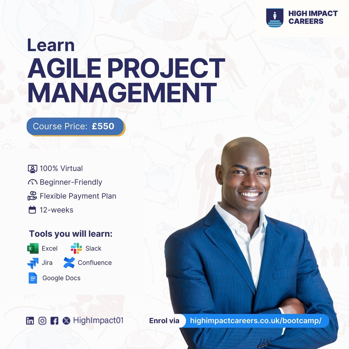 HighImpact01's tweet photo. Learn Project Management and secure a tech job with global opportunities.🌍

Our Project Management course is a beginner-friendly course that doesn't require you to have a prior knowledge.

Benefits;
📌Internship/Work experience
📌Capstone Projects & Portfolio
📌Job Recommendations and Interview Prep.
📌Free CV upgrading, Cover letter review & LinkedIn Profile Optimisation by @highimpactcv
📌On-the-job support (3-months)
📌Affordable Price & Flexible Payment Plan

Register via https://t.co/nievLJLWlM and secure your spot at the bootcamp.
#HICBootcamp #AgileProjectManagement